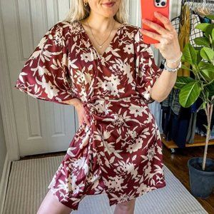 Zara NEW FLORAL PRINT KNOTTED DRESS Asymmetrical WRAP SHORT Faux-Wrap 8186/320 M